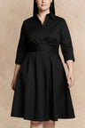 Tessa Elegant Shirt Dress 3/4 Sleeve Buttons