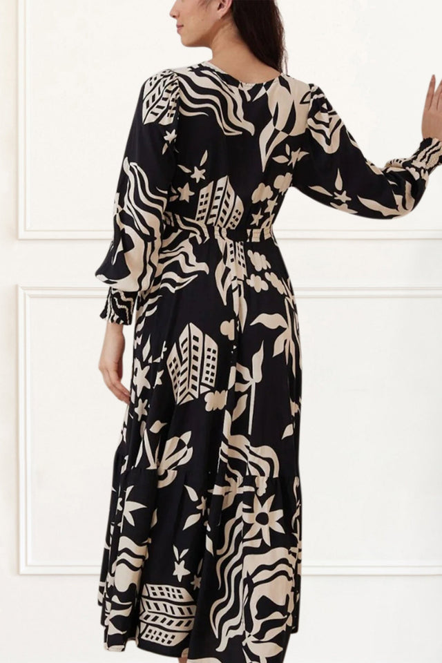 Tina Maxi Printed Dress Full Length Sleeves