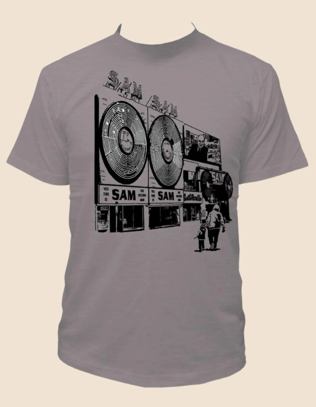 Sam Le Recordman T-Shirt Homme Gris