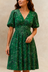 Talia Green Floral Fit & Flare Dress