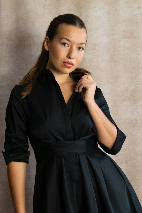 Tessa Shirt Dress Twist Waist Tie Pockets