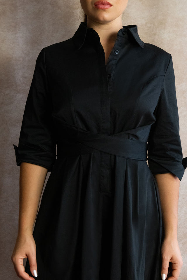 Tessa Shirt Dress Twist Waist Tie Pockets