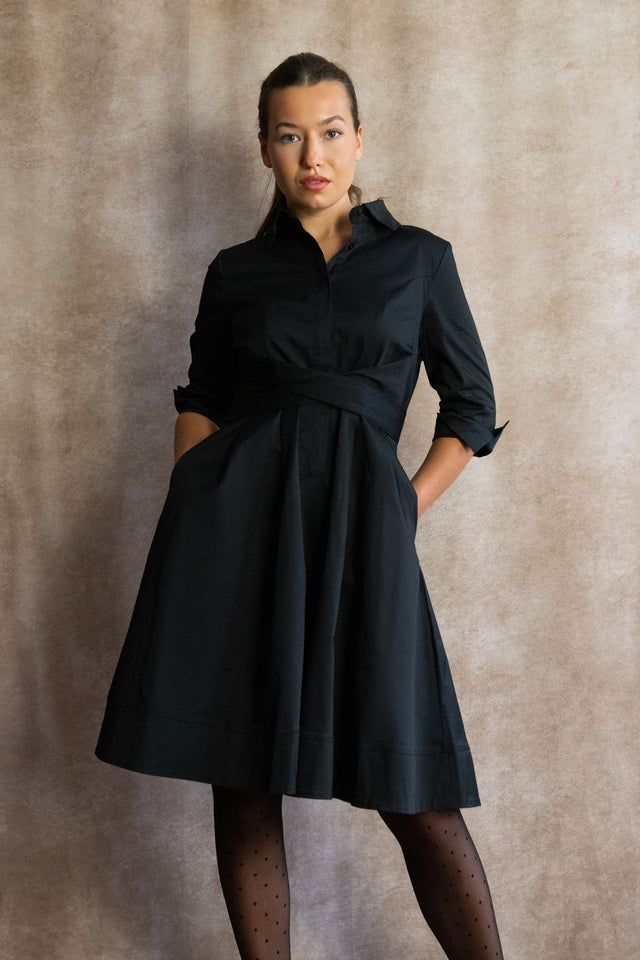 Tessa Shirt Dress Twist Waist Tie Pockets