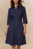 Tessa Robe chemise torsade devant coupe évasée 