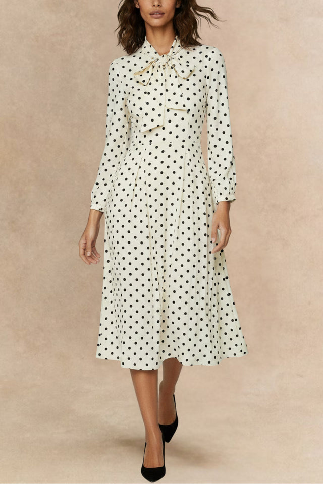 Tie Front Polka Dot Dress