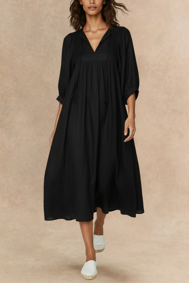 Robe Midi Fluide Col V