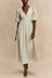 Apoline Robe Midi Fluide Manches Bouffantes