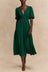 Apoline Robe Midi Fluide Manches Bouffantes