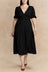 Apoline Robe Midi Fluide Manches Bouffantes