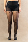 Collants Noirs Transparents Femme – Motif Cœurs, Taille Haute, Élégants et Sexy
