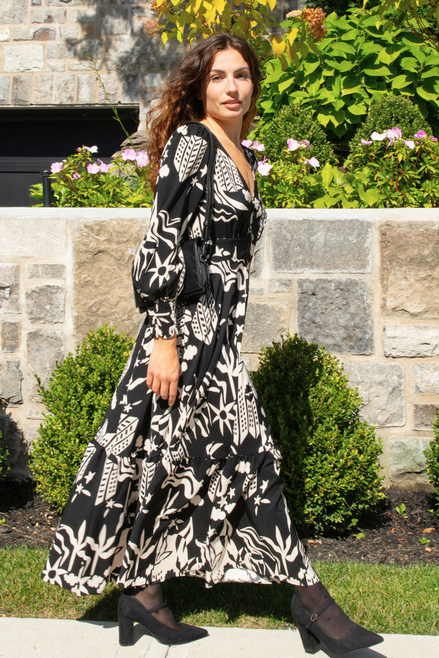 Tina Maxi Printed Dress Full Length Sleeves