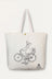 Girl On Bicycle Illustration Canvas Tote Bag