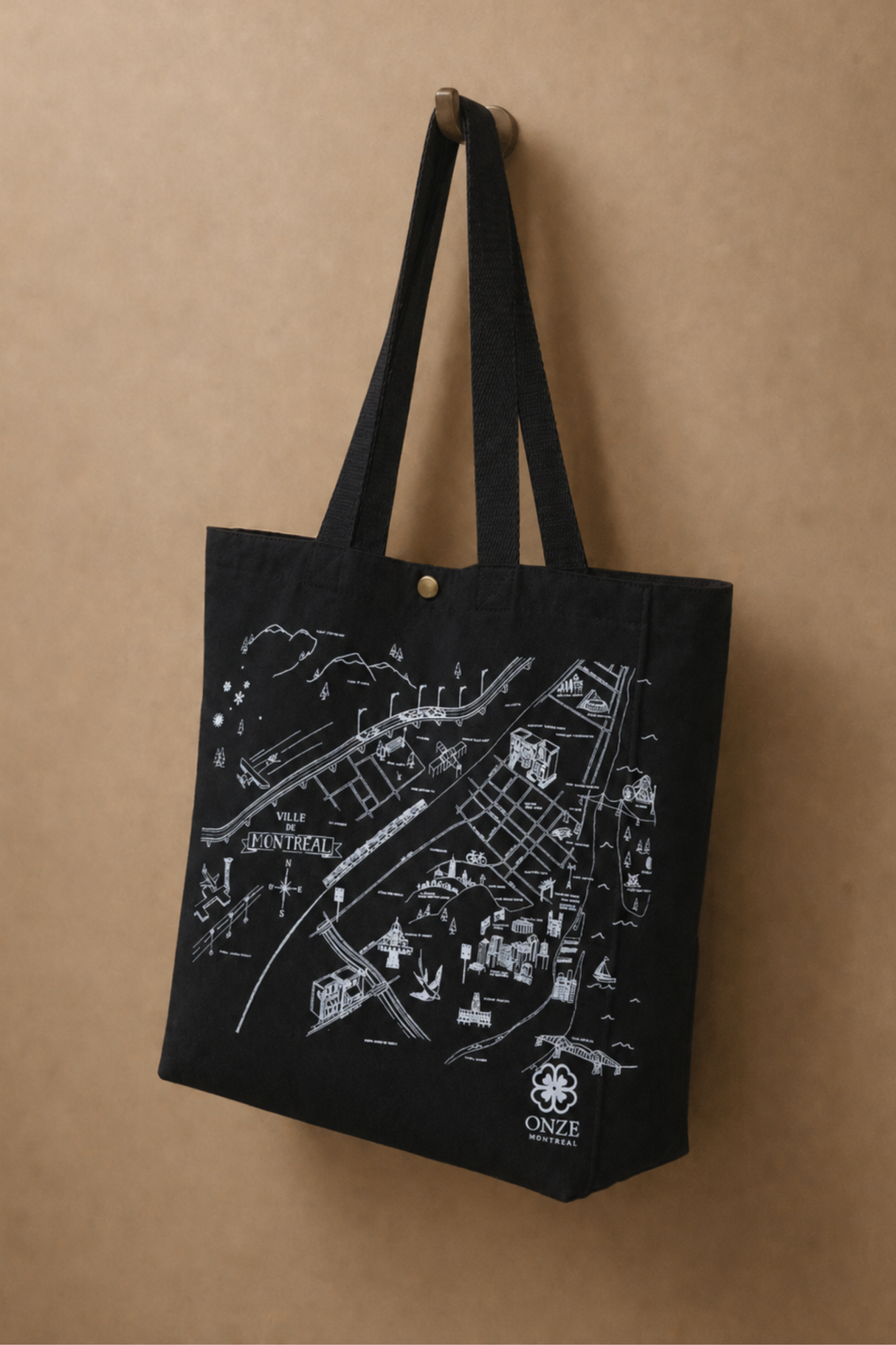 Carte Montréal Illustration Sac Tote Cabas
