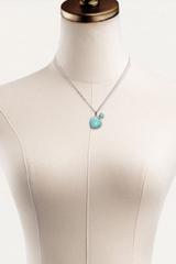 Collier flacon de parfum turquoise – Pendentif cœur avec applicateur
