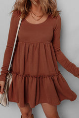 Vania Frill Tiered Long Sleeve Mini Dress