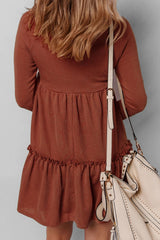 Vania Frill Tiered Long Sleeve Mini Dress