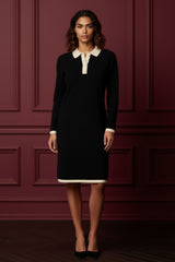 Vivienne Robe Tricot Col Contrastant