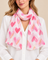 Scarf Hearts Print Lightweight Pink White