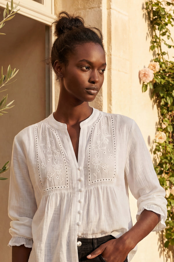 Whitney Chemise Boutonnée Détails Brodés
