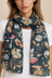 Woodland Animals Scarf Forest Green with Rabbits & Squirrels