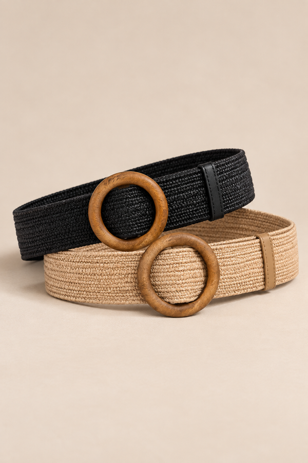 Ceinture Tressée Boucle Ronde