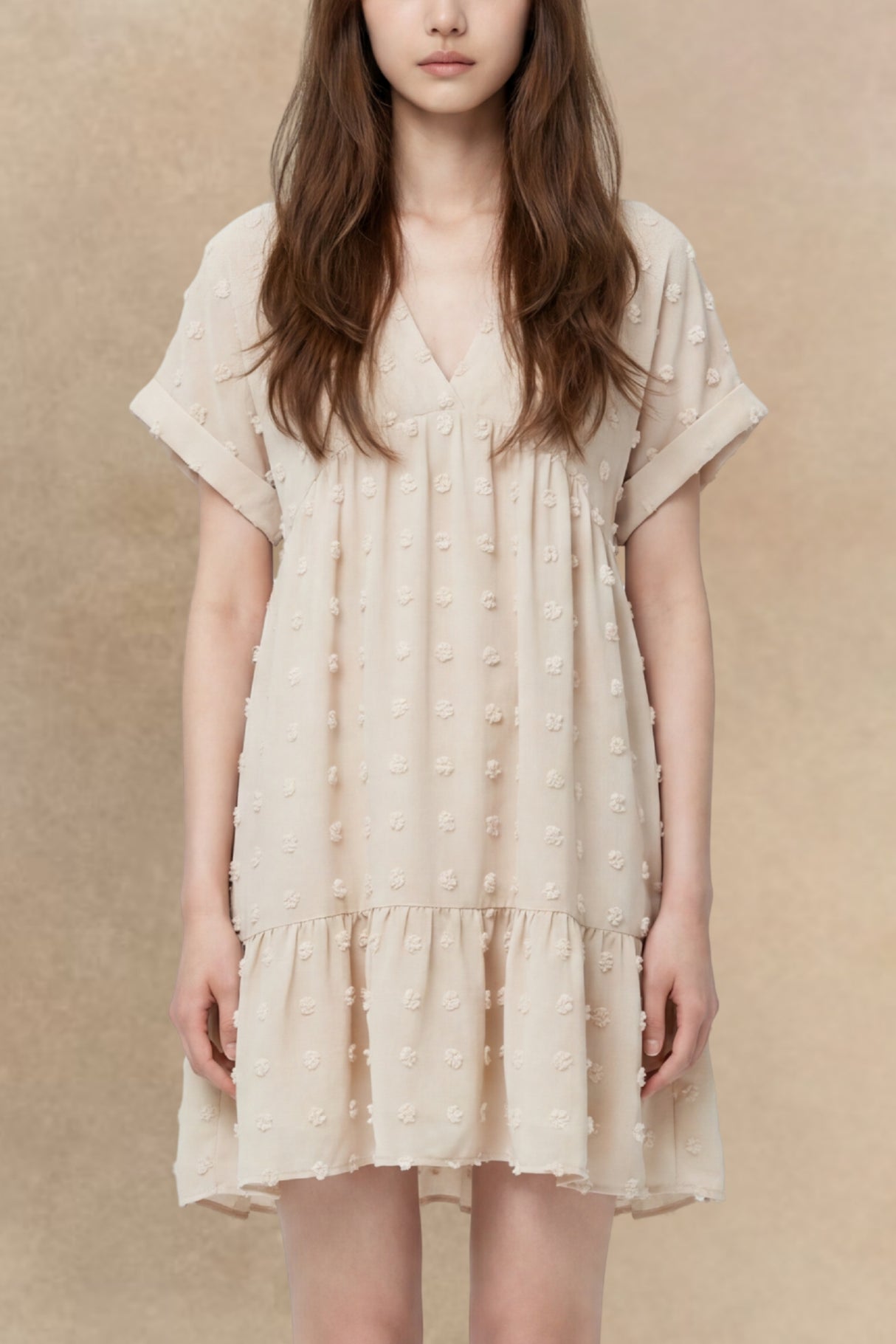 Yolanda Robe Mini Pois Suisses Ourlet volant