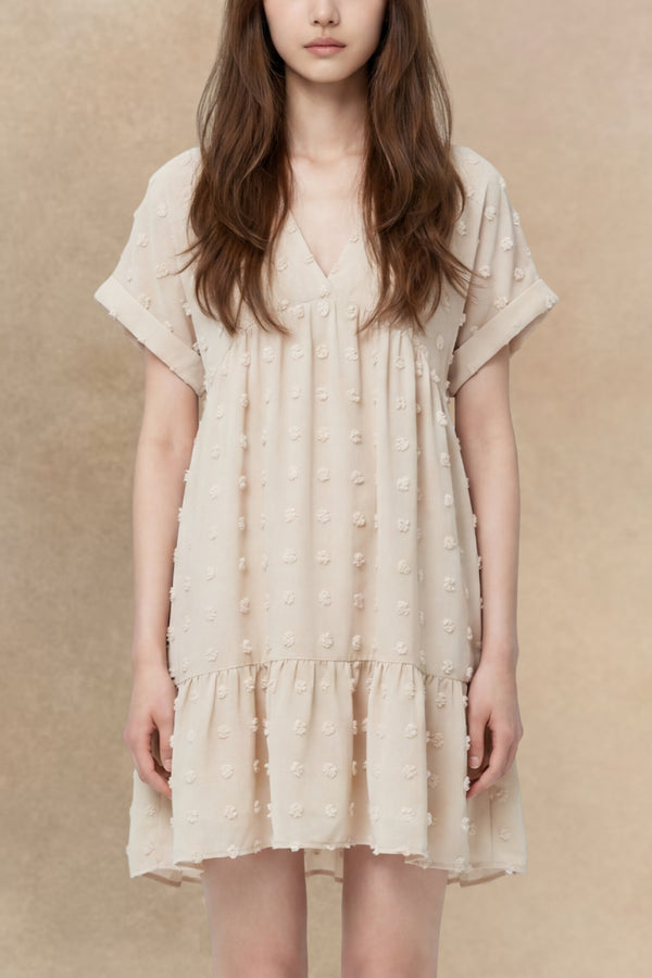 Yolanda Robe Mini Pois Suisses Ourlet volant