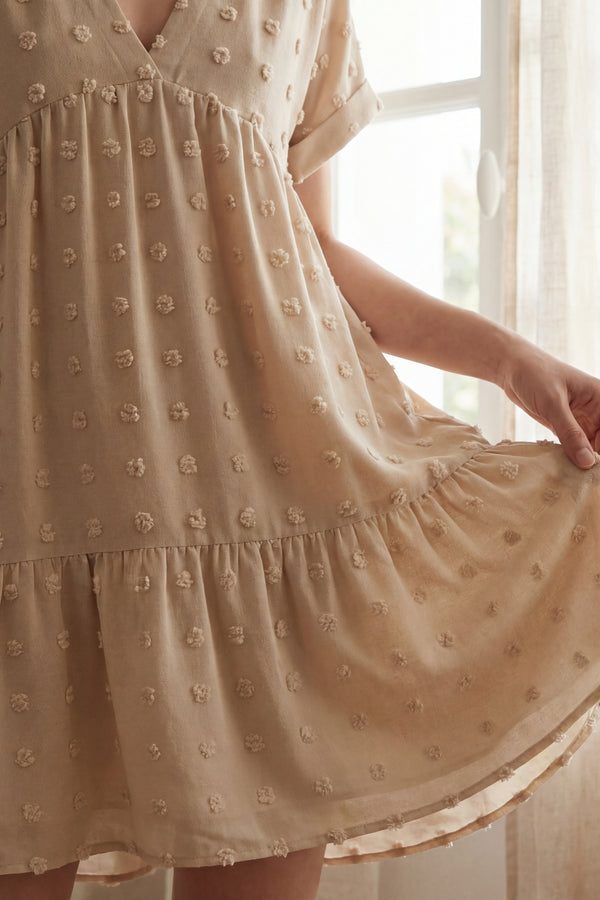 Yolanda Robe Mini Pois Suisses Ourlet volant