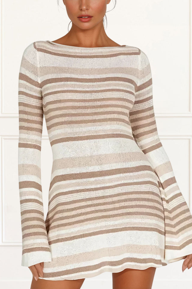 Abigail Mini Knit Dress Slim Fit Long Sleeves