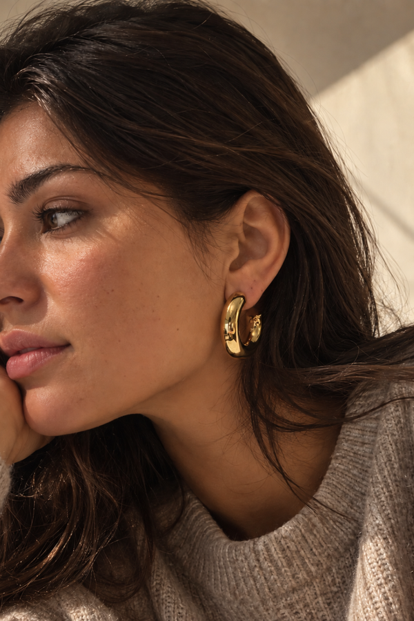 Large Sculpted Hoop Earrings