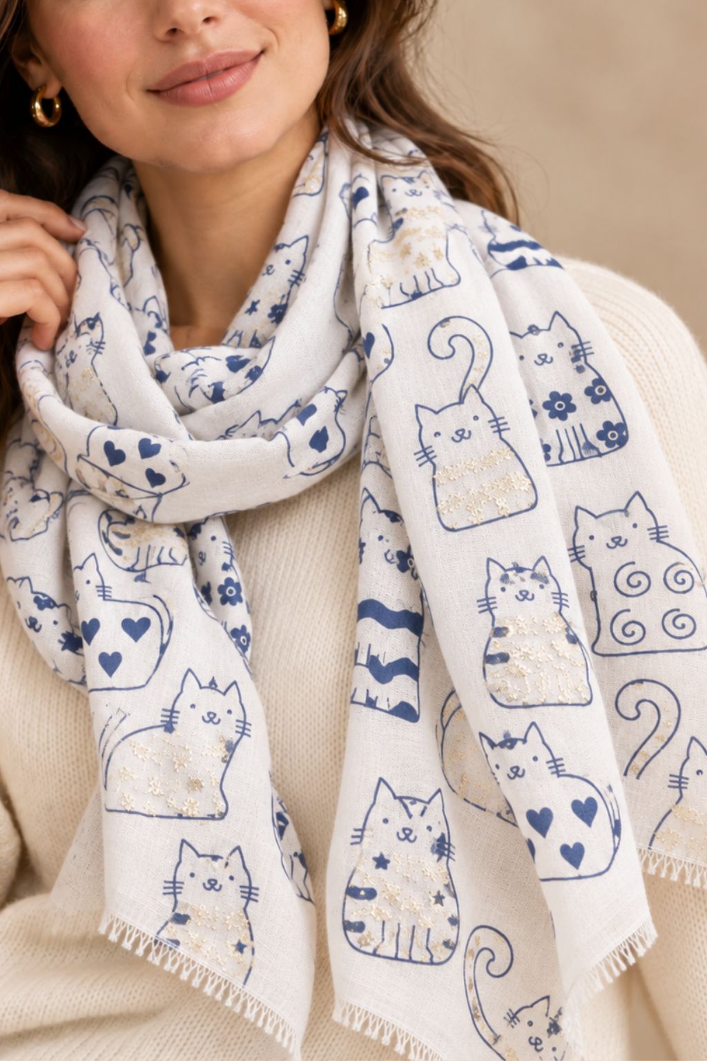 Foulard Léger Motif Chats