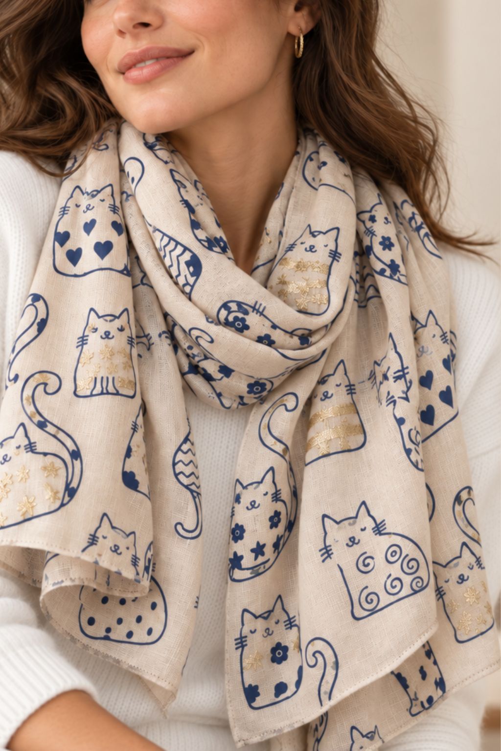 Foulard Léger Motif Chats
