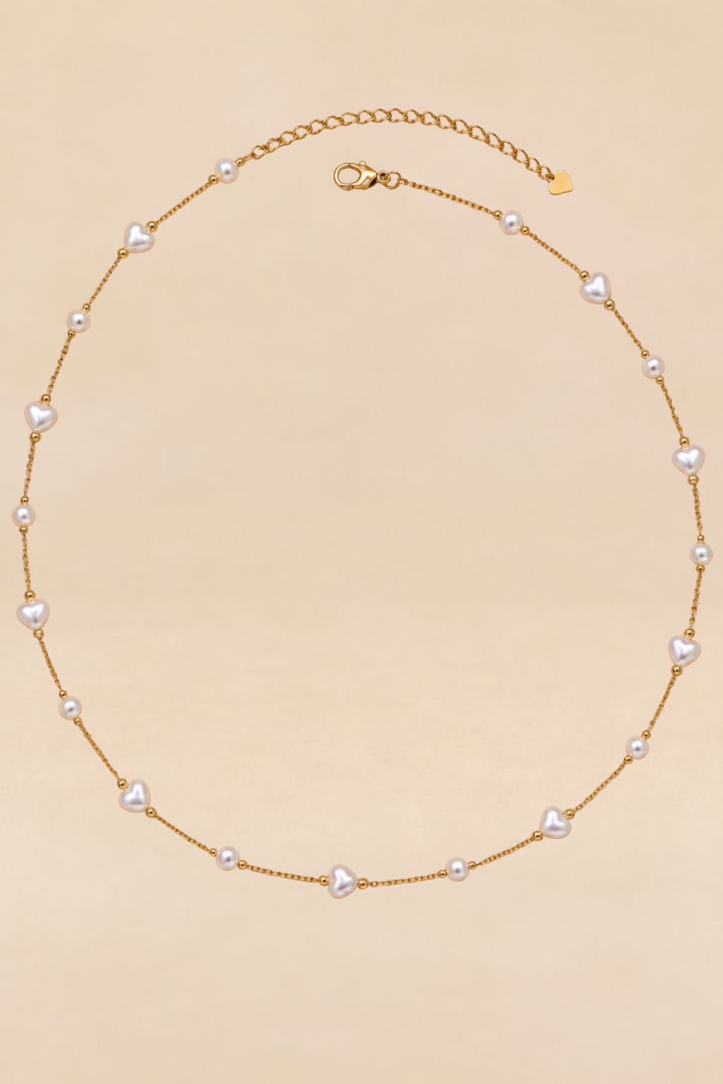 Collier Doré Perles Cœur