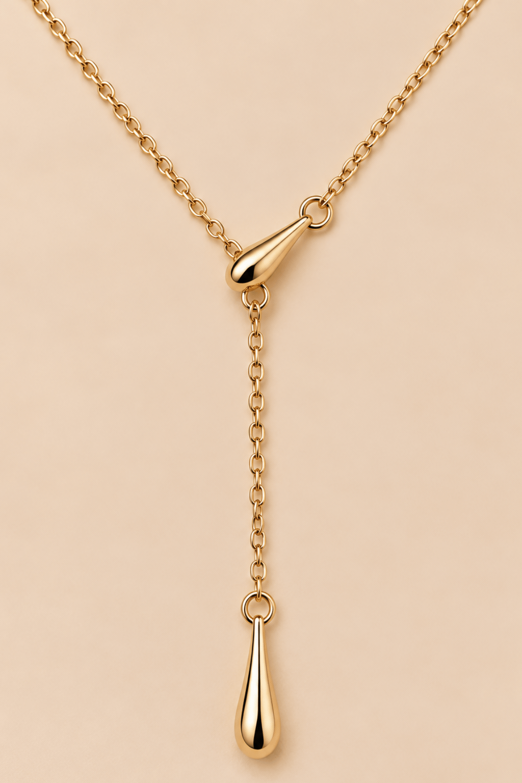 Collier Lasso Doré Pendentif Tombant