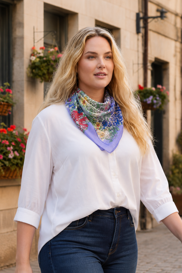 Bandana Fleurs Sauvages Violet
