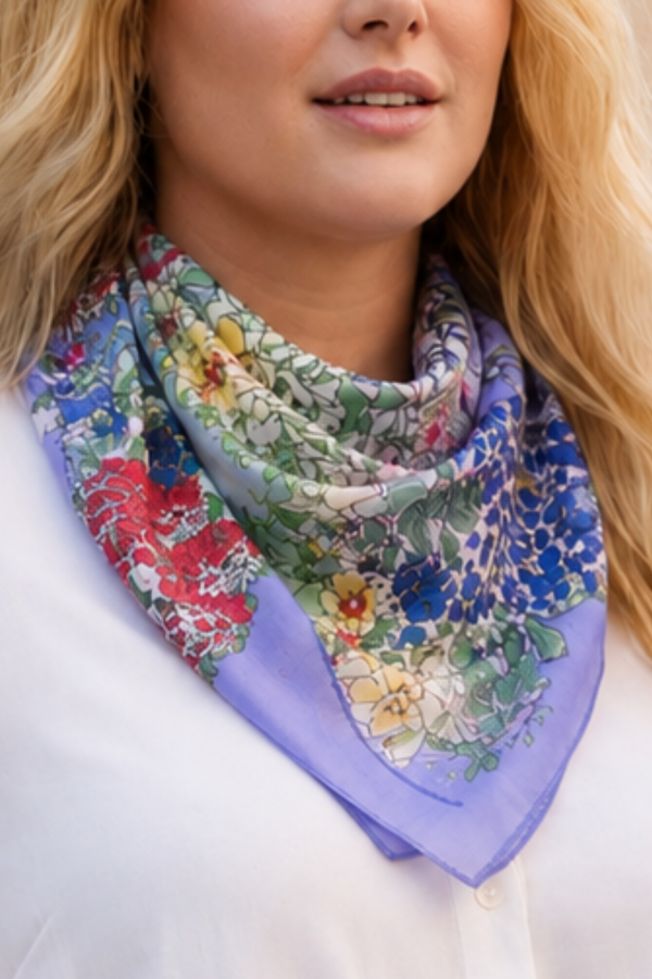 Bandana Fleurs Sauvages Violet