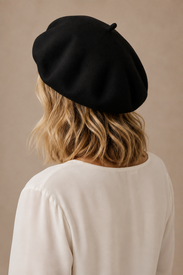 Pampidou Classic Wool Beret Tonal Embroidery Many Colors