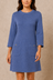 Bessie blue knit pocket dress approved front view