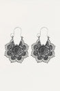 Earrings Bohemian Floral Metal - Onze Montreal Silver Sold by Ô-MARCHÉ Seller