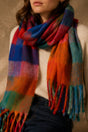 Foulard multicolore à carreaux avec franges – photo principale ONZE