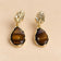 Brown and gold teardrop earrings main view