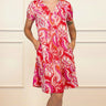 Candy Dress A-line V-Neck Floral Pink - Onze Montreal