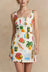 Claudia Robe Mini Été Col Carré Imprimé 