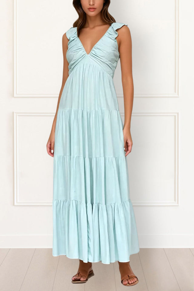 Dakota Maxi Dress V-Neck Shoulder Straps Solid