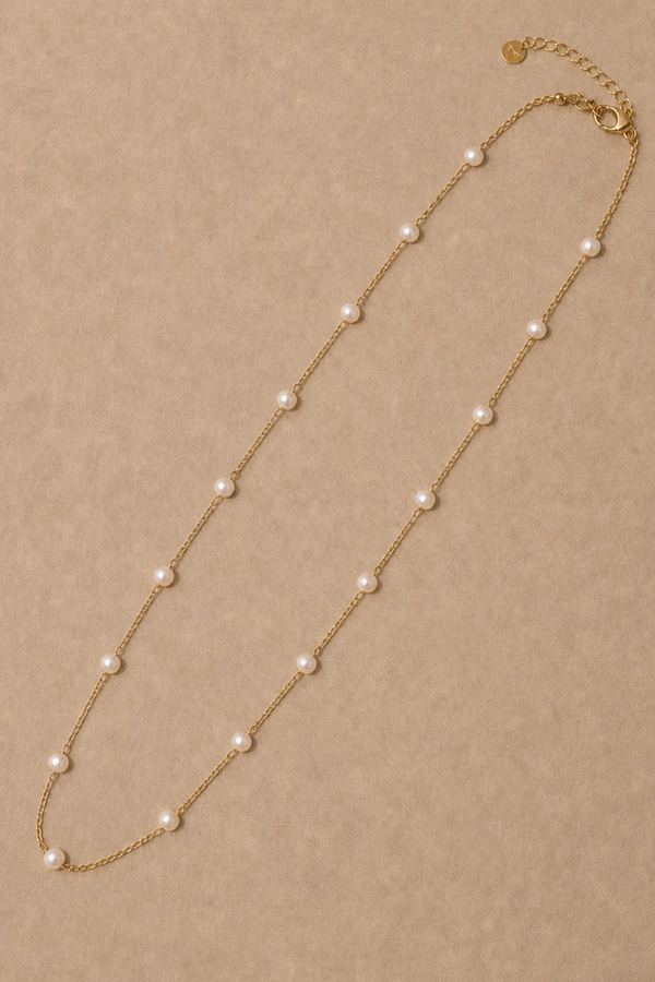 Collier Chaînette Perles Délicates
