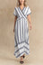 Dixie Robe Longue Décolleté Croisé Rayée