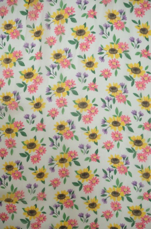 Foulard Marguerite Fleurs Blanc