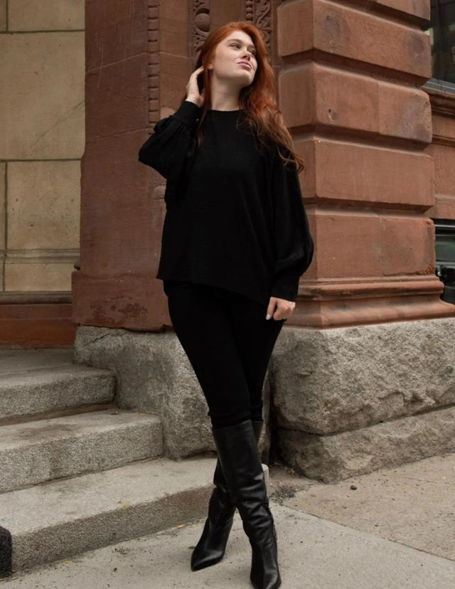 Eloise Oversized Blouse Long Sleeves Solid - Onze Montreal