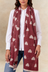 Foulard Motif Coeurs Franges