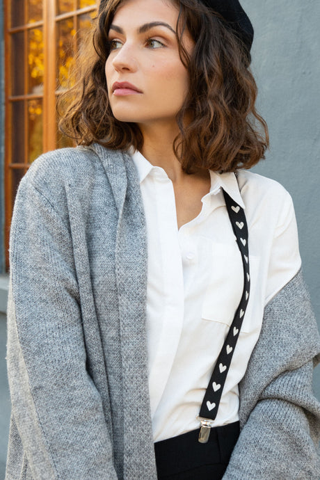 Suspenders Elastic Women's Adjustable - Onze Montreal Black Onze Montreal